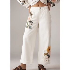 Leigh Viner Pilcro Anthropology Relaxed Cuff Wide-Leg Trouser